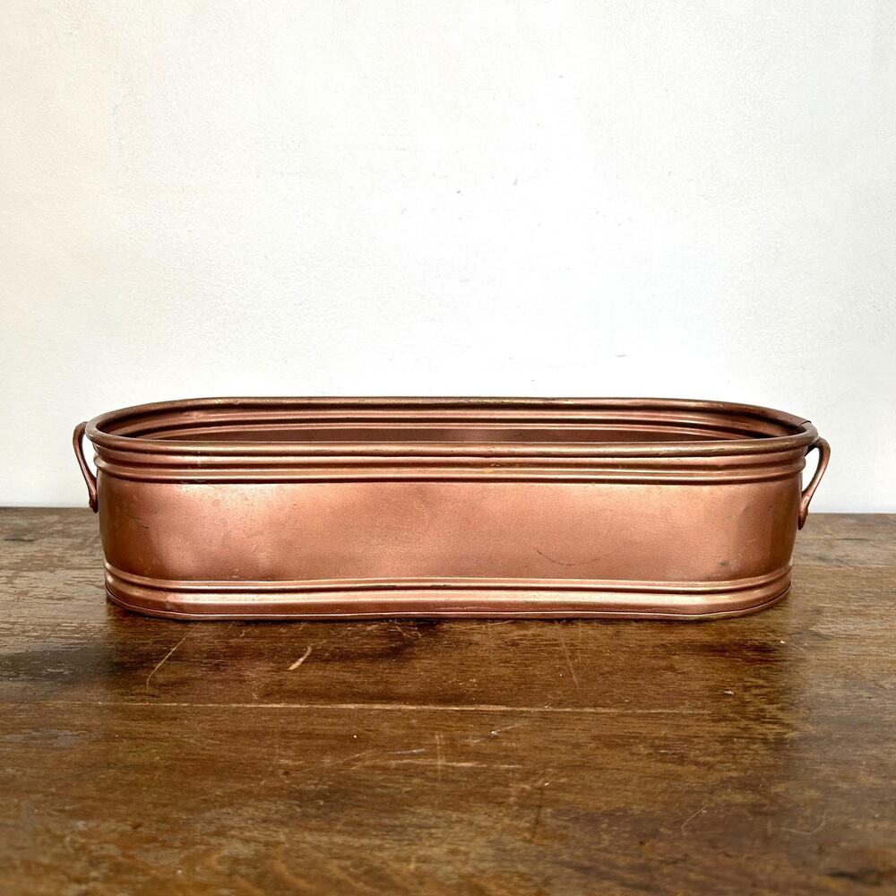 Vintage Copper Planter Trough, Windowsill Herb Box, Rustic Copper Jardiniere